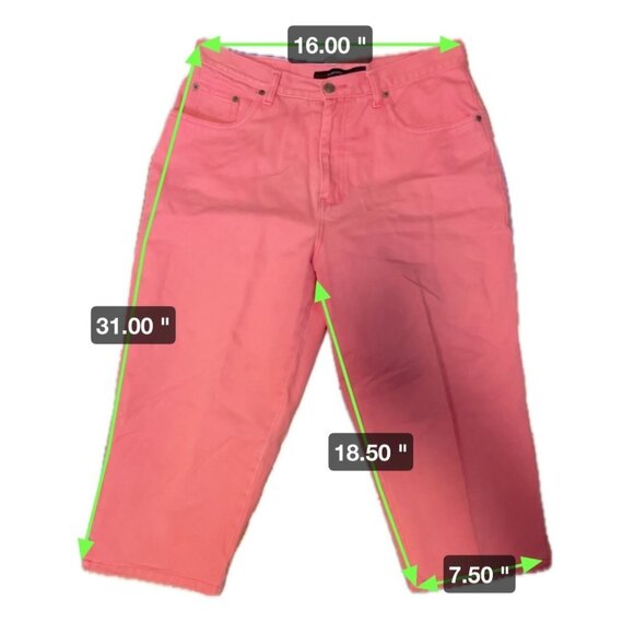 Bill Blass Cropped High Waist Easy Fit Pink Capri Pants Sz 12P - Picture 6 of 6